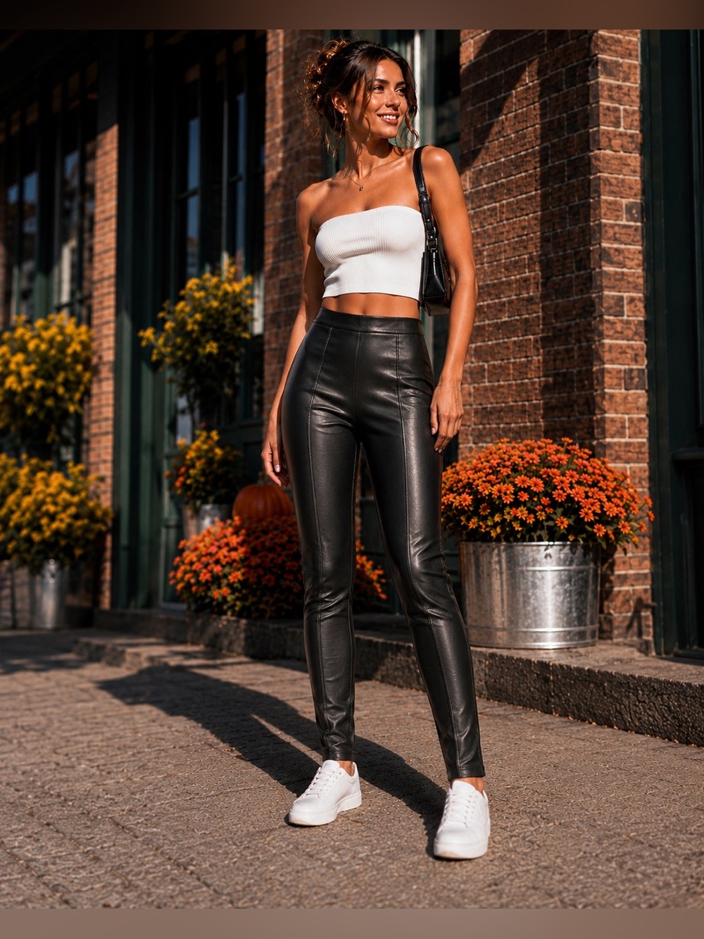 Charlotte Russe Black Faux Leather Pants – Size Large
